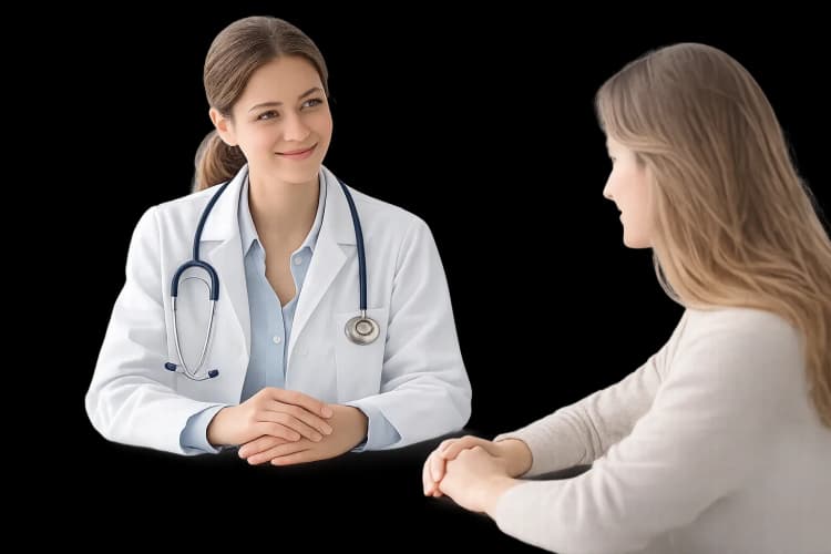 Doctor consulting patient about AMH test