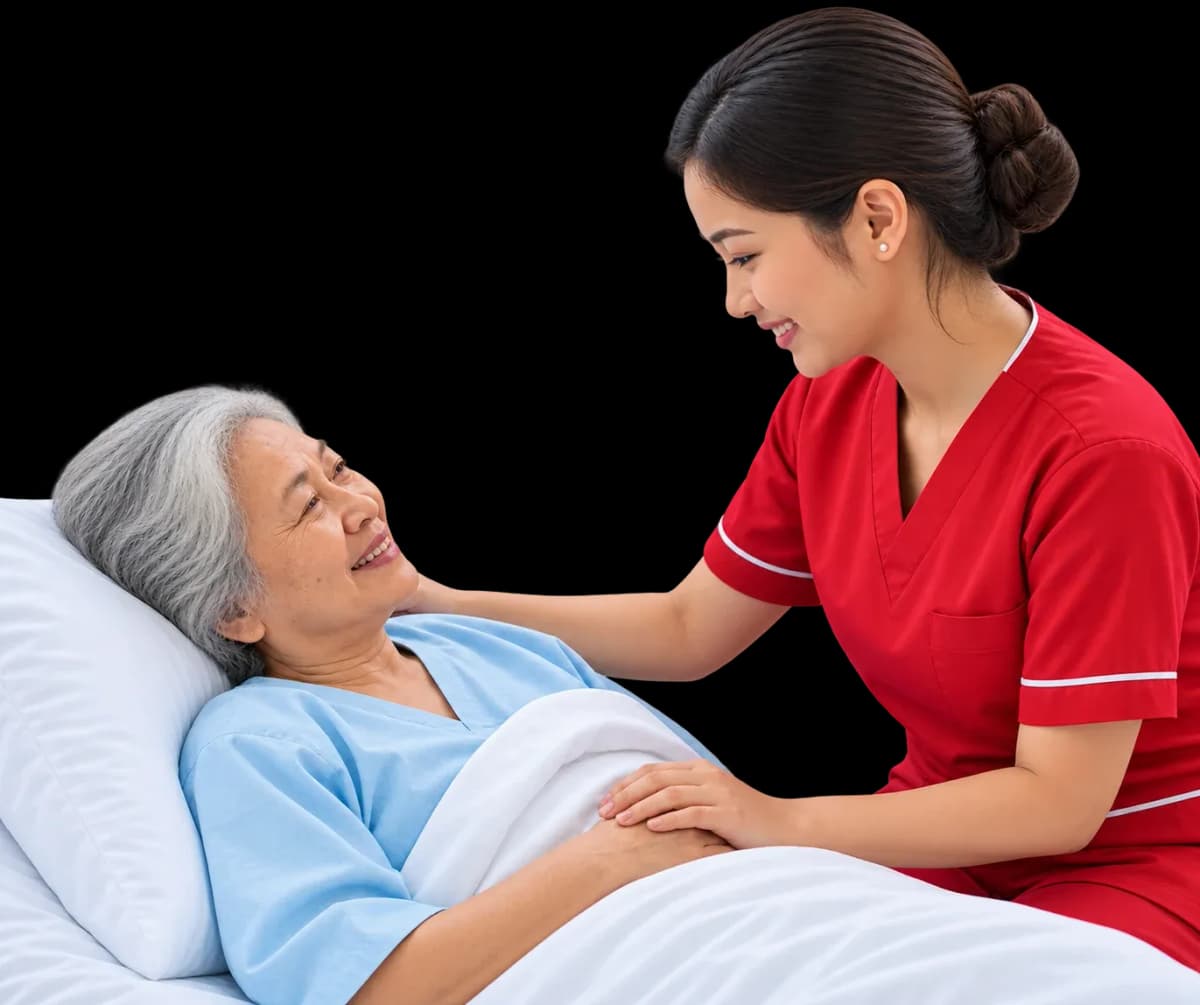 Catheter care at home with aftercare support from a professional nurse.