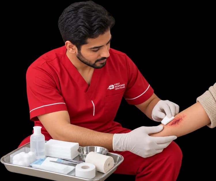 Professional wound dressing at home in Dubai