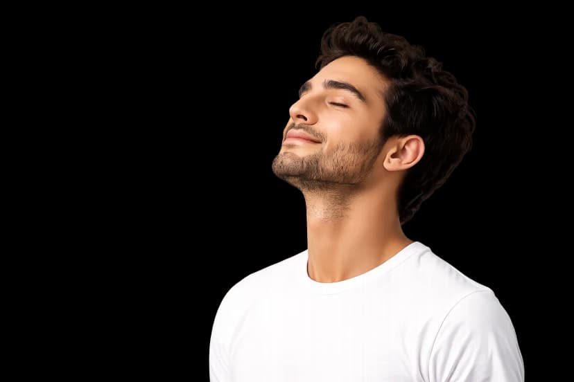 Man enjoying radiant skin glow