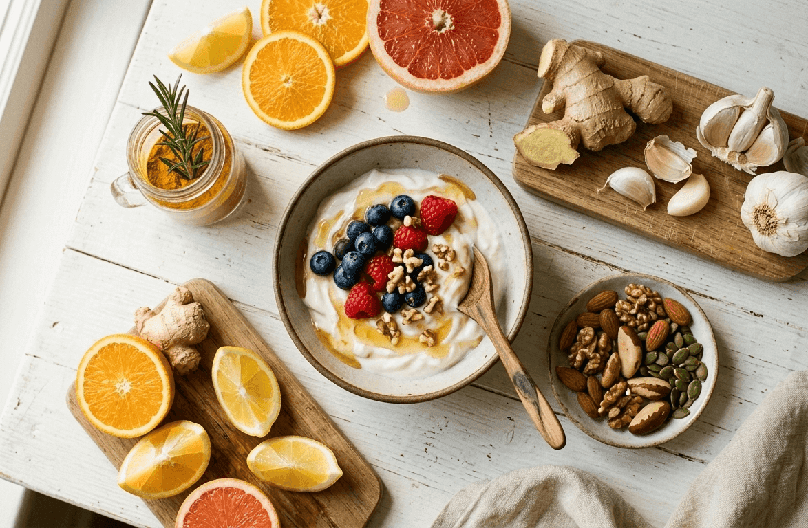 Healthy diet for flu prevention and immune health