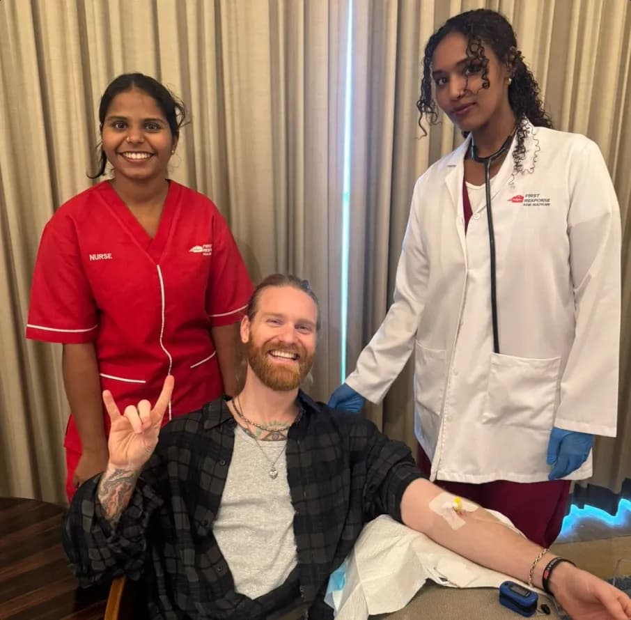 First Response Healthcare nurses providing home care to a patient in Dubai