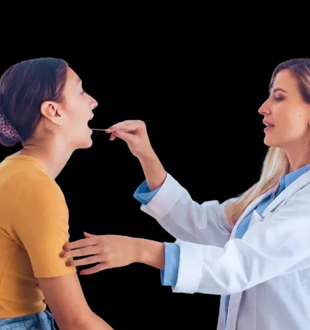 Doctor conducting a health checkup for a patient at home in Dubai