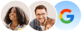 Five-star customer review badge representing First Response Healthcare exceptional patient satisfaction and happy family experiences.