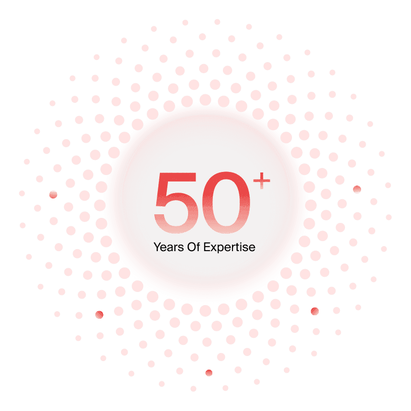 First Response Healthcare milestone graphic celebrating 50 years of collective medical expertise.