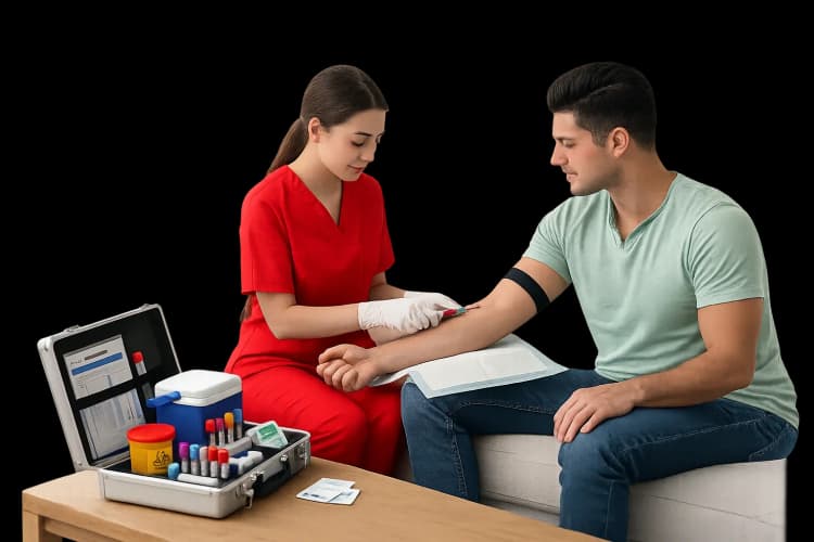 Home blood collection by a DHA-licensed nurse