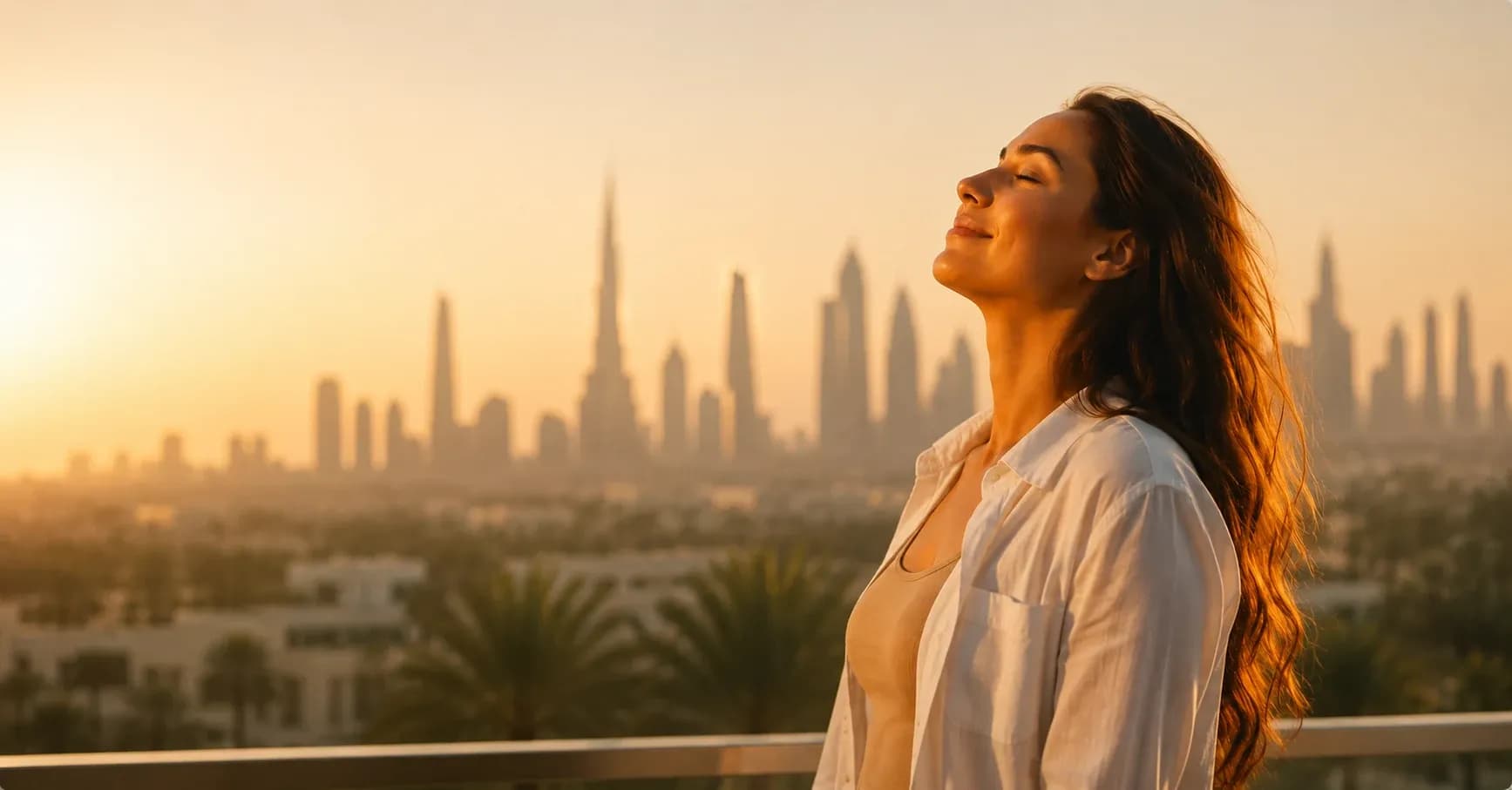 Woman glowing skin glutathione Dubai