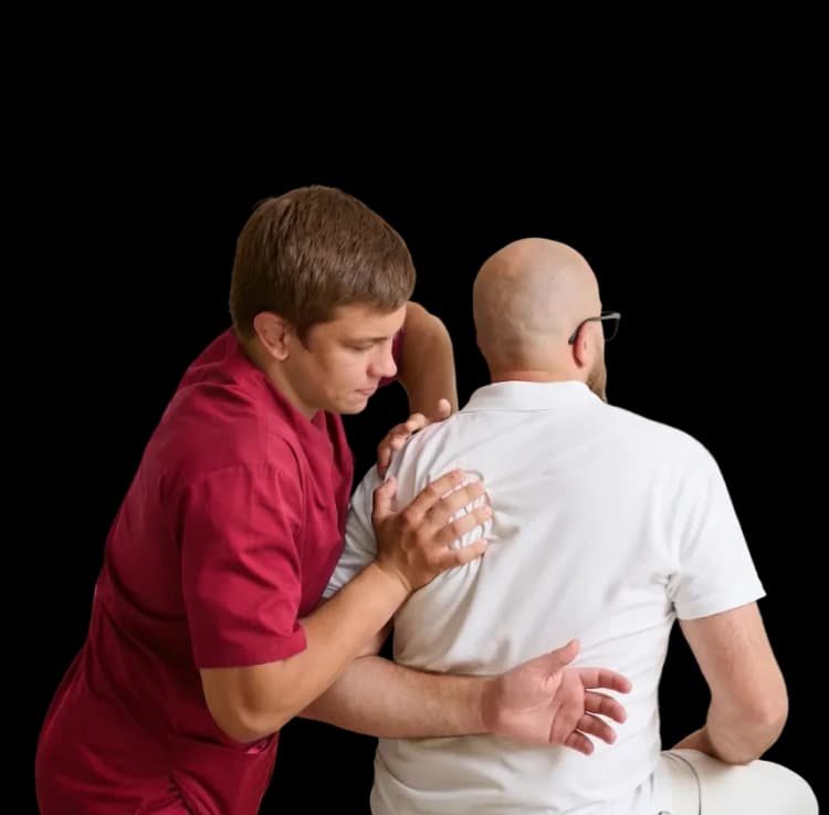Home musculoskeletal physical therapy session for chronic joint condition management.