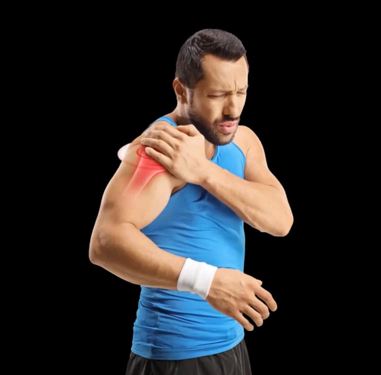An injured individual representing guided rehabilitation and exercises to prevent recurring sports injuries.