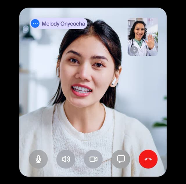Patient on a secure video call with a First Response Healthcare doctor for an online consultation in Dubai