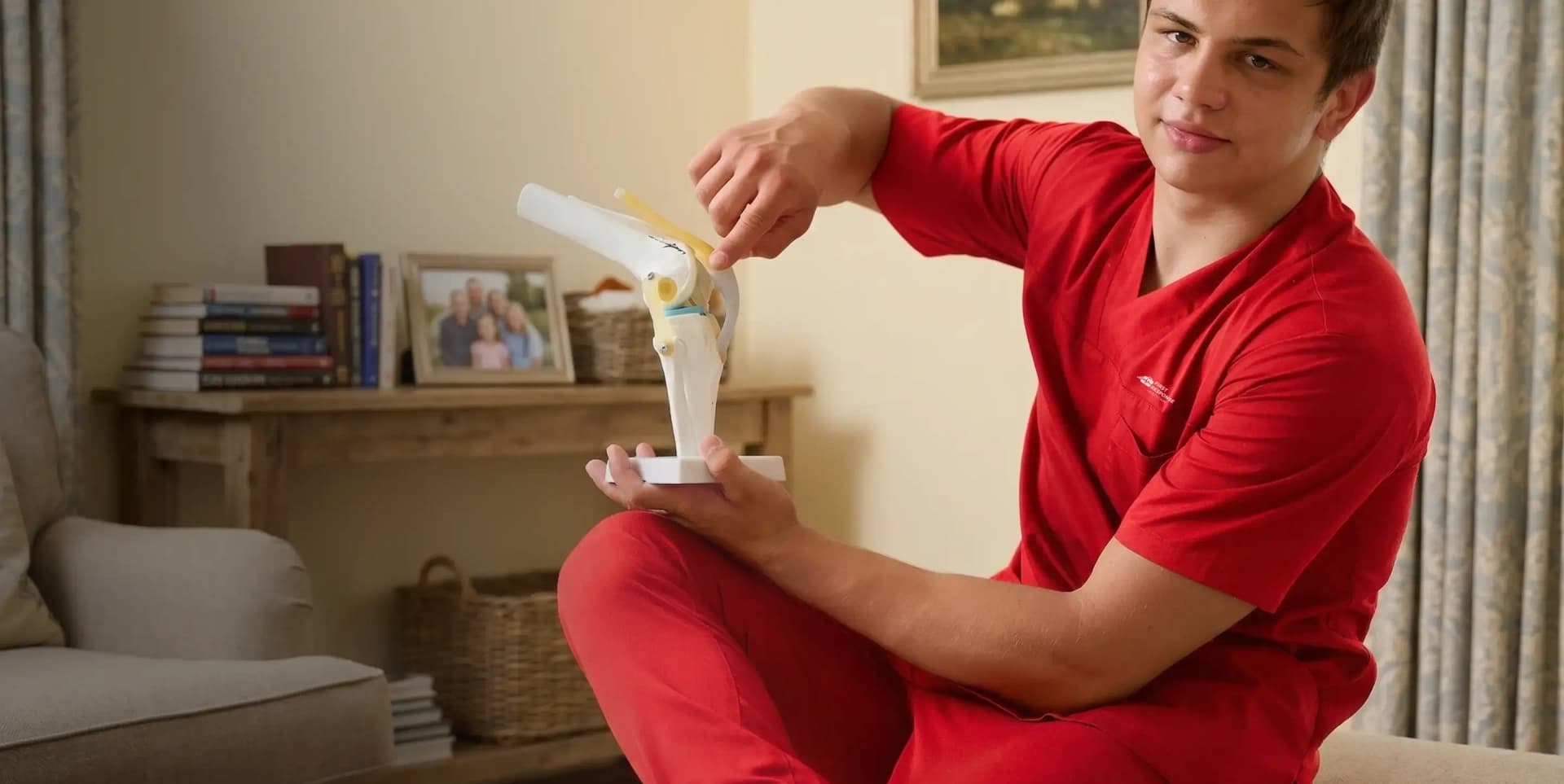 At-home MSK physiotherapy session for personalized joint pain management and rehabilitation.