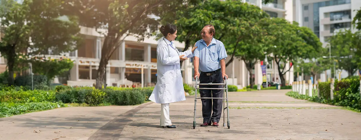 Doctor taking care of a senior patient