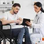 Doctor showing medical information to the patient