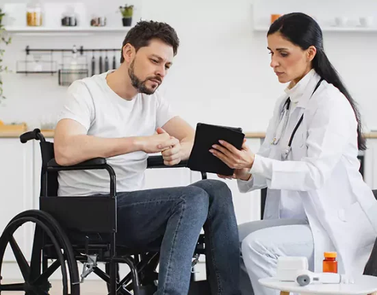 Doctor showing medical information to the patient