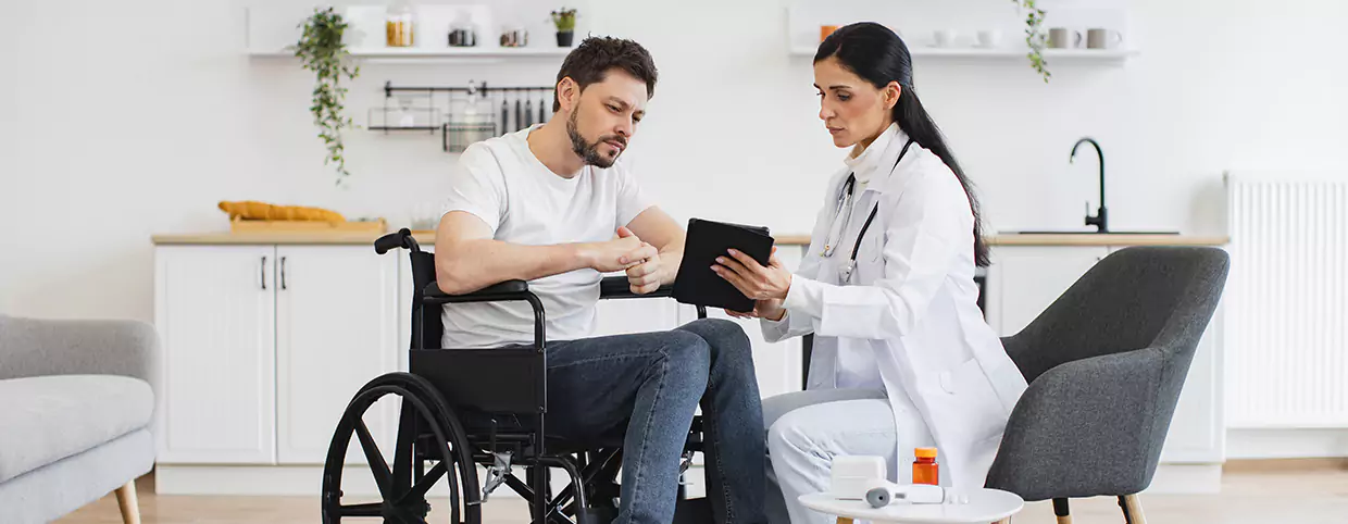 Doctor showing medical information to the patient