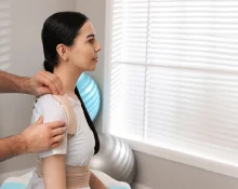 Physiotherapist giving treatment to a patient