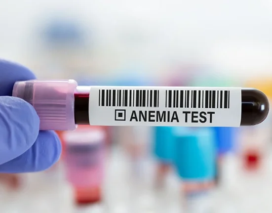 Test tube with blood sample for CBC test